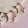 Star Hoop Earrings With Cubic Zirconia, thumbnail 4 of 7