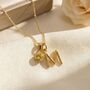 Delicate Initial And Birthstone Gold Vermeil Necklace, thumbnail 1 of 5