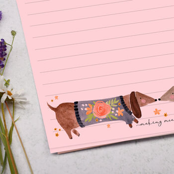 A5 Pink Letter Writing Paper With Sausage Dogs, 2 of 4