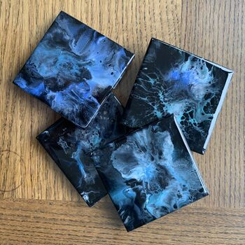 Sold Art Ceramic Resin Coasters | Set Of Two/Four, 6 of 9