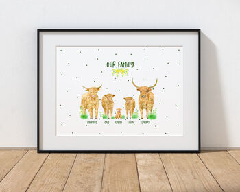 Personalised Highland Cattle Print, 5 of 5