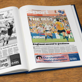 Rugby World Cup Personalised UK Gift Newspaper Book, 8 of 11