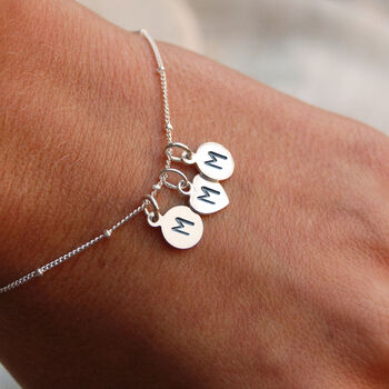 Heart Personalised Family Initials Charm Bracelet In Silver Or Gold, 3 of 8