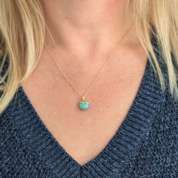 The Orb Turquoise December Birthstone Necklace, Gold, 2 of 8