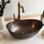 Verdigris Green Patina Solid Copper Sink – Handmade Vessel Basin For Kitchen And Bathroom, thumbnail 9 of 12
