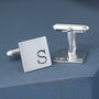 Sterling Silver Initial Cufflinks. Personalised Graduation Cufflinks, thumbnail 5 of 12