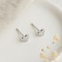 Sterling Silver Micro Heart Stud Earrings – 4mm, thumbnail 4 of 6