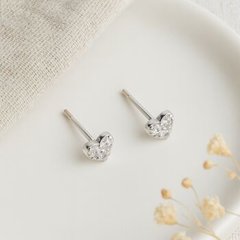 Sterling Silver Micro Heart Stud Earrings – 4mm, 4 of 6