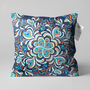 Abstract Floral Cushion Cover With Blue And Orange, thumbnail 1 of 7