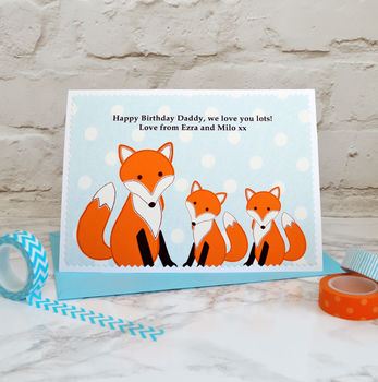 'Foxes' Personalised Birthday Card From Two Children, 3 of 4