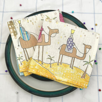 'Following The Star' Christmas Linen Napkins, 2 of 4