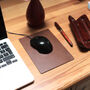 Engraved Mini Bonded Leather Mouse Mat, thumbnail 2 of 3