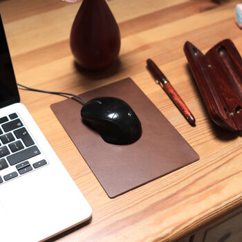 Engraved Mini Bonded Leather Mouse Mat, 2 of 3