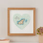 Personalised Location Guernsey Map Heart Print, thumbnail 4 of 4
