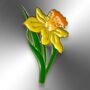 Daffodil Spring Flower Enamel Pin Brooch, thumbnail 3 of 8