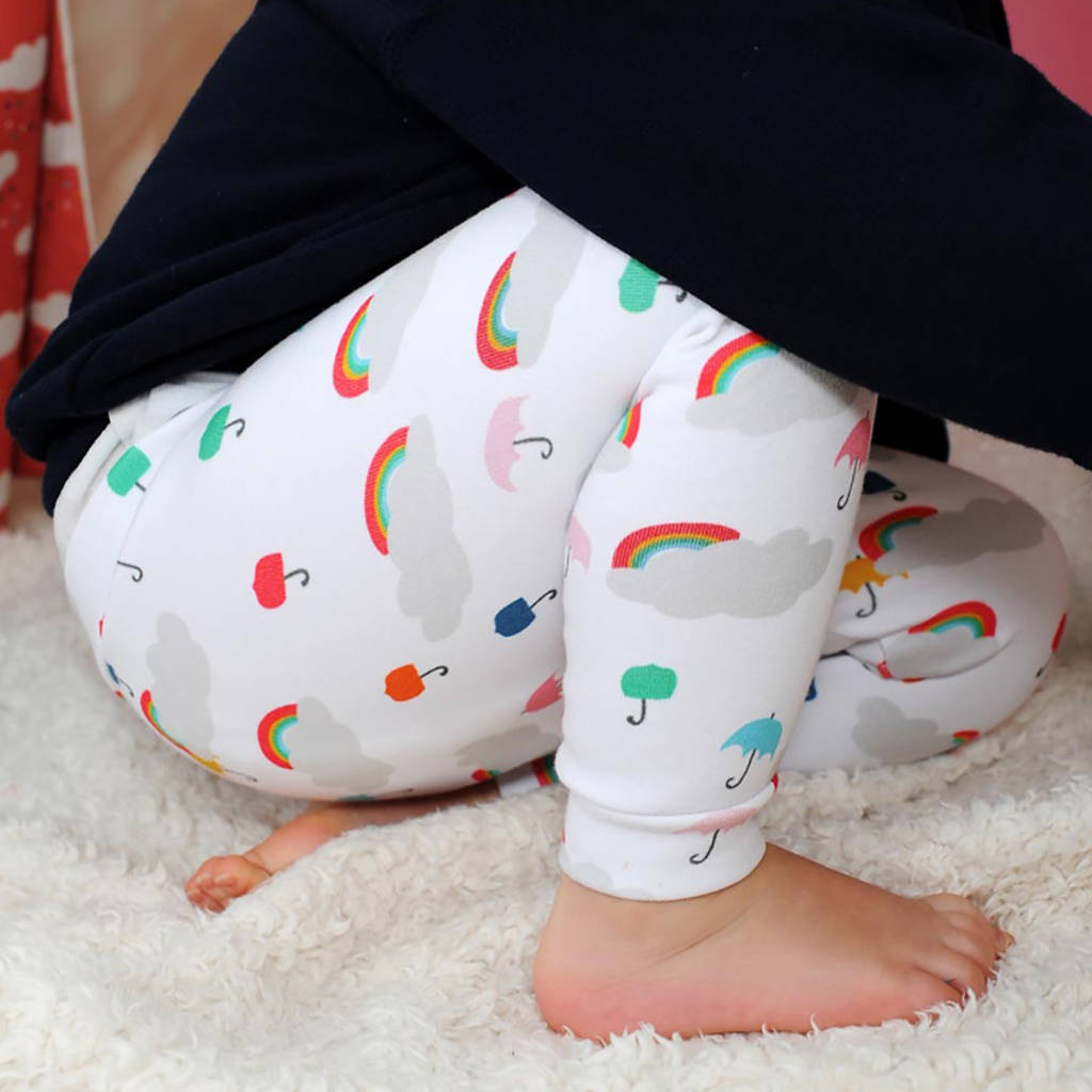 Unisex White Rainbow Leggings By Love Keep Create | notonthehighstreet.com