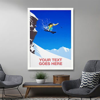 Personalised Ski Cliff Jump Poster, 3 of 7