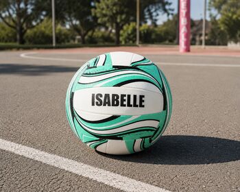 Personalised Netball Ball Mint Green, 3 of 9