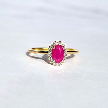 Natural Ruby Ring In Sterling Silver And Gold Vermeil, 5 of 11