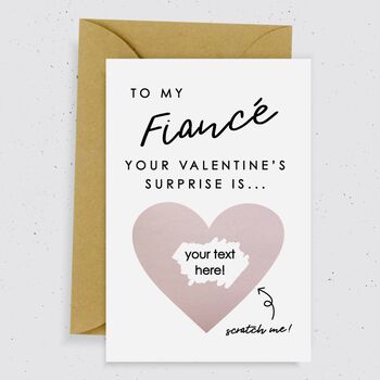 'To My Fiance' Valentines Scratch Card/Three Colours, 2 of 4