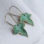 Clover Green Ivy Leaf Earrings, thumbnail 8 of 10