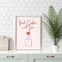 A4 Food And Drink Print Toast, Coffee And Love, thumbnail 1 of 5
