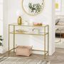 Console Table With Two Tempered Glass, thumbnail 3 of 7