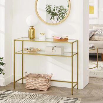 Console Table With Two Tempered Glass, 3 of 7