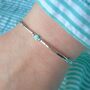 Turquoise Hammered Silver Bracelet, thumbnail 4 of 5