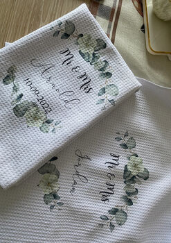 Personalised Couples Wedding Anniversary Tea Towel, 4 of 4