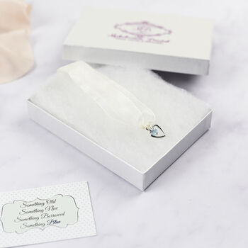 Heart Charm 'Something Blue' Bridal Bouquet Wrap, 3 of 3