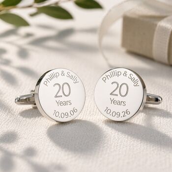 Personalised Anniversary Milestone Cufflinks, 6 of 9