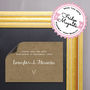 White Calligraphy Kraft Effect Wedding Invitation Set, thumbnail 8 of 9