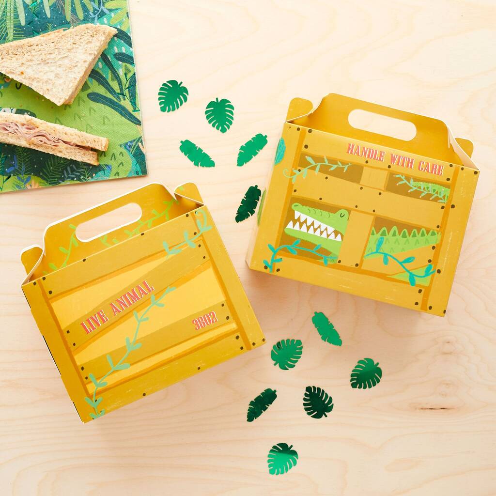 Five Jungle Crate Lunch Party Boxes, 1 of 2