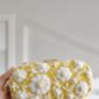 Golden Sunset | Yellow And White Floral Embroidery Clutch, thumbnail 4 of 9