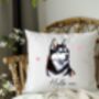 Personalised Husky Hearts Cushion Cover Gift, thumbnail 1 of 2