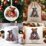 Personalised Staffordshire Bull Terrier In Christmas Lights, thumbnail 1 of 11