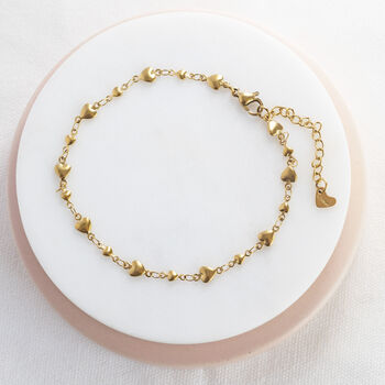 Gold Plated Graduated Hearts Anklet, 5 of 7