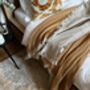Puglia Cotton And Linen Modern, Double Sided Blanket Mustard, thumbnail 1 of 6