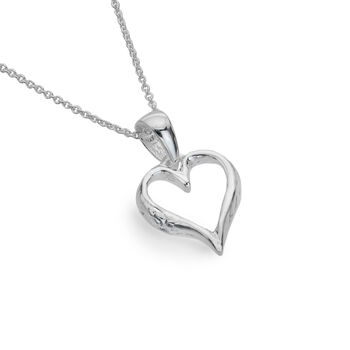 Silver Outline Heart Necklace, 2 of 4