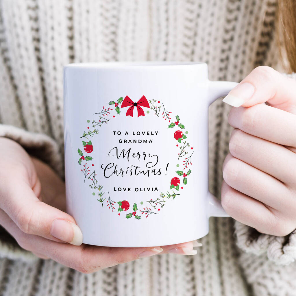 Personalised Christmas Gift For Grandma Mug, 1 of 8