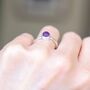 Adjustable Textured Sterling Silver Birthstone Ring, thumbnail 7 of 8