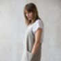 Unbleached Natural Linen Pinafore Apron For Women, thumbnail 5 of 6