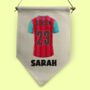 Personaslied Football And Rugby Shirt Customisable Pennant Flag, thumbnail 6 of 10