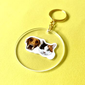 Personalised Cat Face Portrait Keyring, Cat Lover Gift, 3 of 11