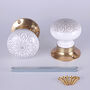 G Decor Success Set Of Handcrafted Ceramic Porcelain Mortice Door Handles, Internal Turning Knobs For Room Doors With Solid Brass Finish, thumbnail 4 of 5