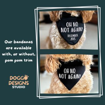 Oh No Not Again Pregnancy Annoucement Dog Bandana, 2 of 6