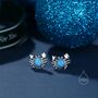 Moonstone Or Opal Crab Stud Earrings Sterling Silver, thumbnail 4 of 11