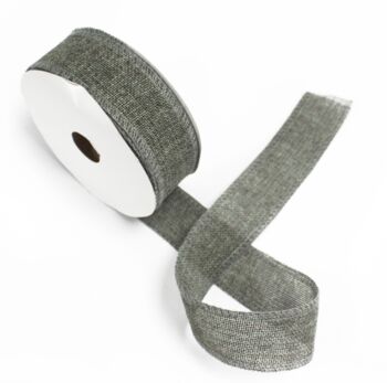 Luxury Grey Cotton Ribbon 20 Metres Roll, 2 of 2