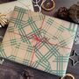 Patchwork Green Cheque Paper Fibre Wrapping Paper, thumbnail 6 of 12
